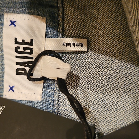 PAIGE Tula Front Lace-up Denim Dress sz Large - Picture 4 of 8